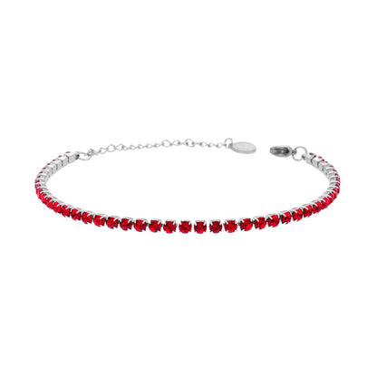 Bracciale Tennis mm 3 ROSSO, in ACCIAIO