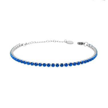 Bracciale Tennis mm 3 BLU, in ACCIAIO