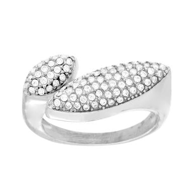 Anello Fascia Contrarie Foglie, in ACCIAIO inox