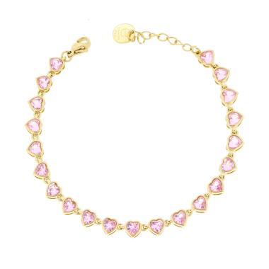 3mm Pink Tennis Bracelet, in S925 Silver