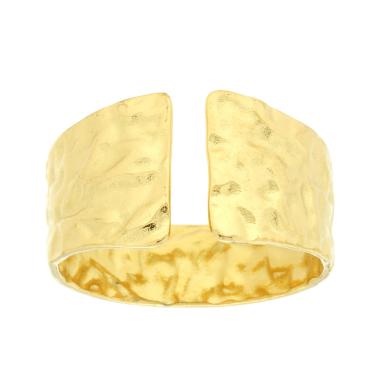 Anello Fascia Martellata aperto Frontalmente, in ACCIAIO inox
