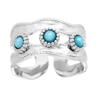 Anello Fascia Martellata con Crystal COLOR, in ACCIAIO inox