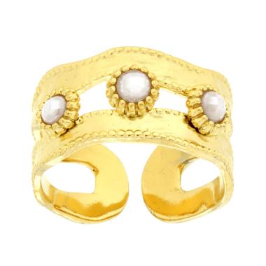 Anello Fascia Martellata con Crystal COLOR, in ACCIAIO inox