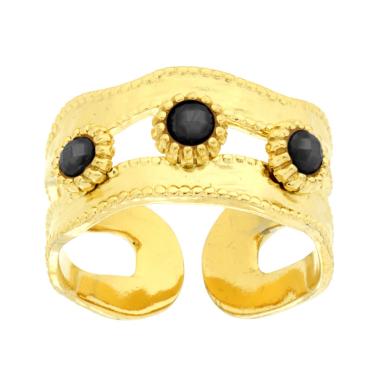 Anello Fascia Martellata con Crystal COLOR, in ACCIAIO inox