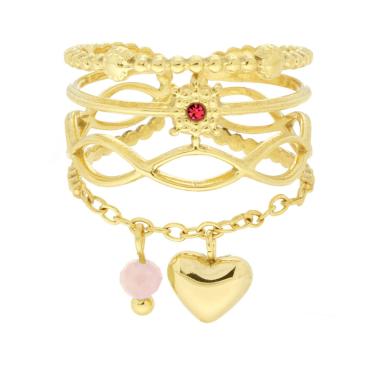 Contrarie Ring with Sea Shell and Starfish Sea Accessories, in STAINLESS steel