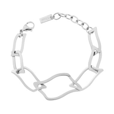 Bracciale Catena Maglia Rettangolare Piatta, in ACCIAIO