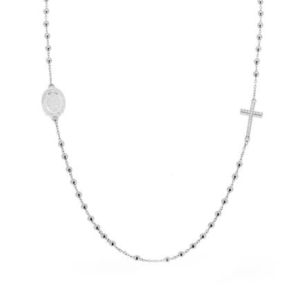 Long Necklace with Multicolor Sapphire Stones, S925 Silver and Gold