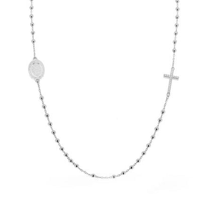 Long Necklace with Multicolor Sapphire Stones, S925 Silver and Gold