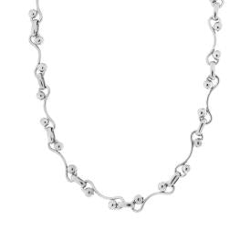 Collana Catena Maglia Ornata con Palline, in ACCIAIO inossidabile