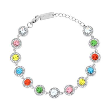 Bracciale Tennis con Crystal Tondi Grandi Multicolor, in ACCIAIO