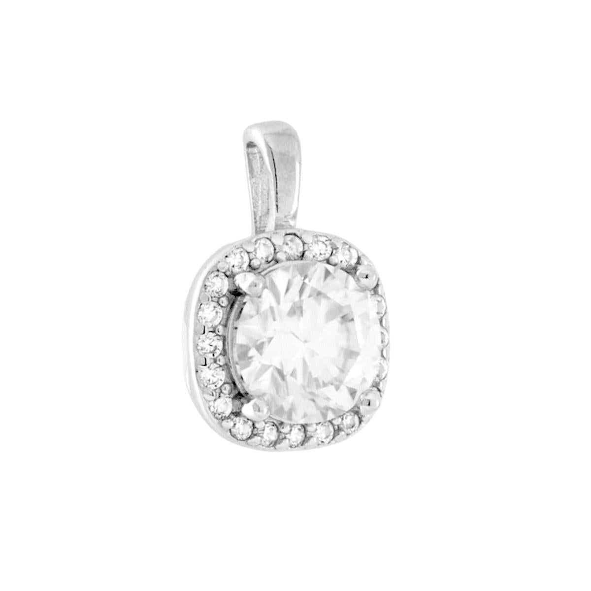Parure Set Orecchini e Ciondolo Punto Luce Quadrato con MOISSANITE certificata, in Argento S925