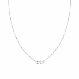 Collana Diamantata con Punto Luce Trilogy in MOISSANITE, in Argento S925
