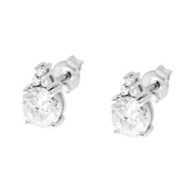 Orecchini Punto Luce Goccia a punta con MOISSANITE mm 6 , in Argento S925