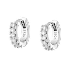 Orecchini Cerchio mm 12 con MOISSANITE mm 2, Argento s925