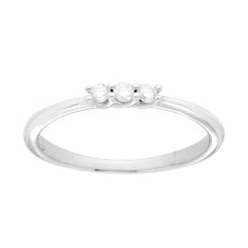 Anello Trilogy con MOISSANITE mm 2, in Argento S925