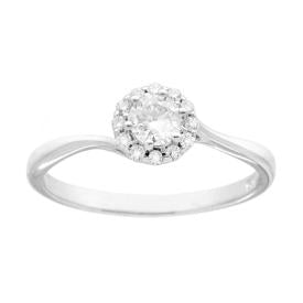 4-Petal Flower Ring, in S925 Silver and Zircons