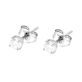 Orecchini Punto Luce Tondo con MOISSANITE Bianco mm3, in Argento S925