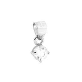 Ciondolo Punto Luce 4mm in MOISSANITE certificata, in Argento S925