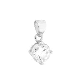 Ciondolo Punto Luce 6mm in MOISSANITE certificata, in Argento S925