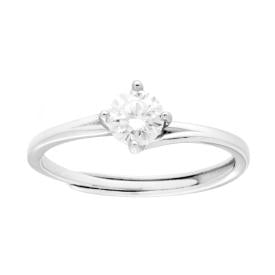 Anello Trilogy con MOISSANITE mm 5 certificata, in Argento S925