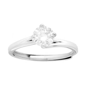 Anello Trilogy con MOISSANITE mm 6 certificata, in Argento S925