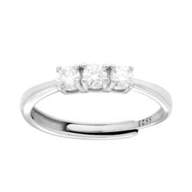 Anello Trilogy con MOISSANITE mm 3 certificata, in Argento S925