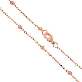 Catena Forzatina cm 80+10 e Palline in BRONZO, Colore Rosa