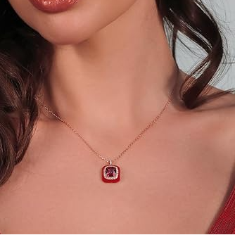 Collana Quadrata Color, in Argento 925 e Smalto