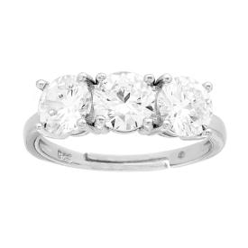 Anello Trilogy 6mm Bianco, in ARGENTO S925