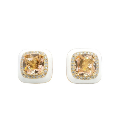 Orecchini Quadrati Bombati, Argento s925