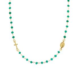 Collana Rosario cm 50 Verde Diamantato, Argento s925