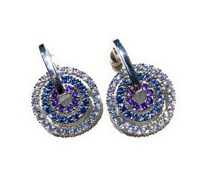 Orecchini Cerchi concentrici brillanti -  in Argento S925