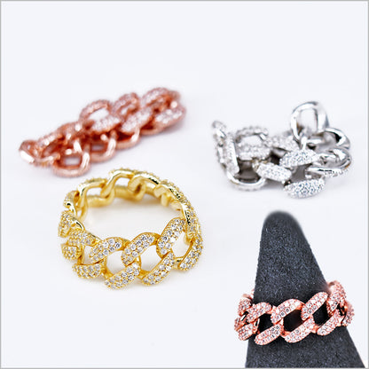 Groumette Ring with Zircons, s925 Silver