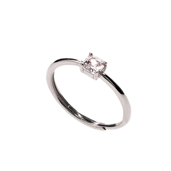 Anello Solitario Quadratino, Argento s925