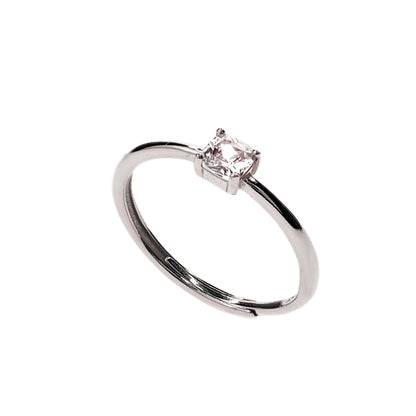 Anello Solitario Quadratino, Argento s925
