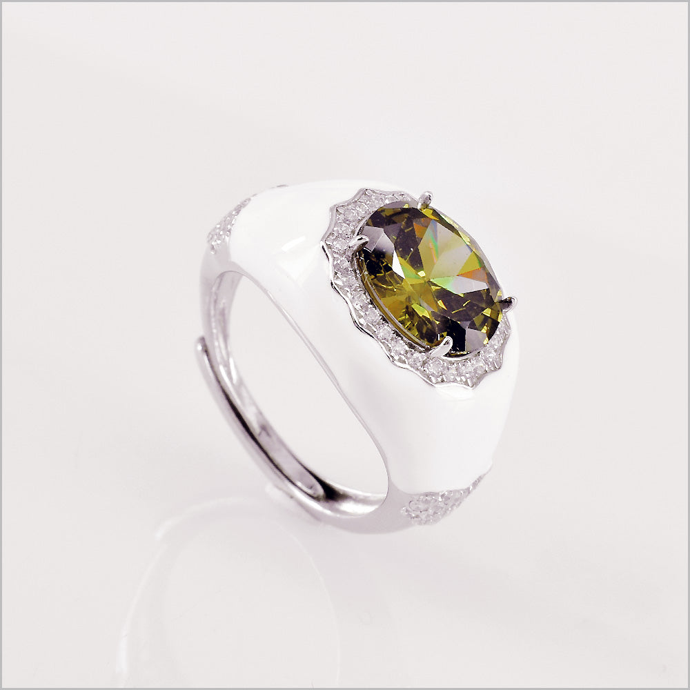 Anello Chevalier Bianco e Color, in Argento s925