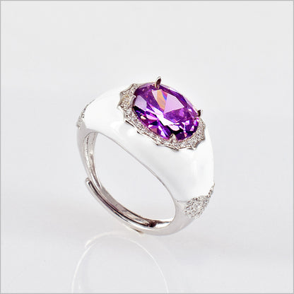 Anello Chevalier Bianco e Color, in Argento s925