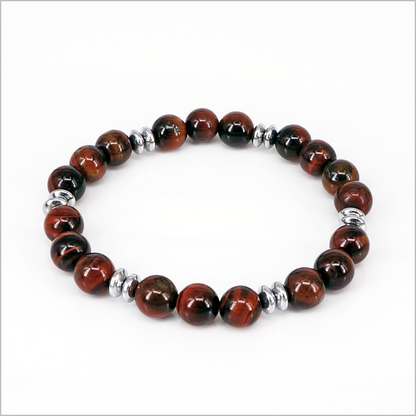 Bracciale elastico in Pietre Dure ed Ematite, 8mm