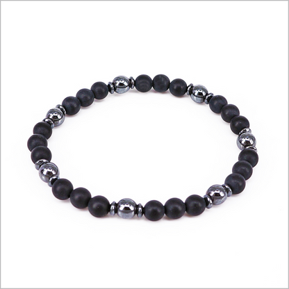Bracciale elastico in Pietre Dure ed Ematite, 6mm