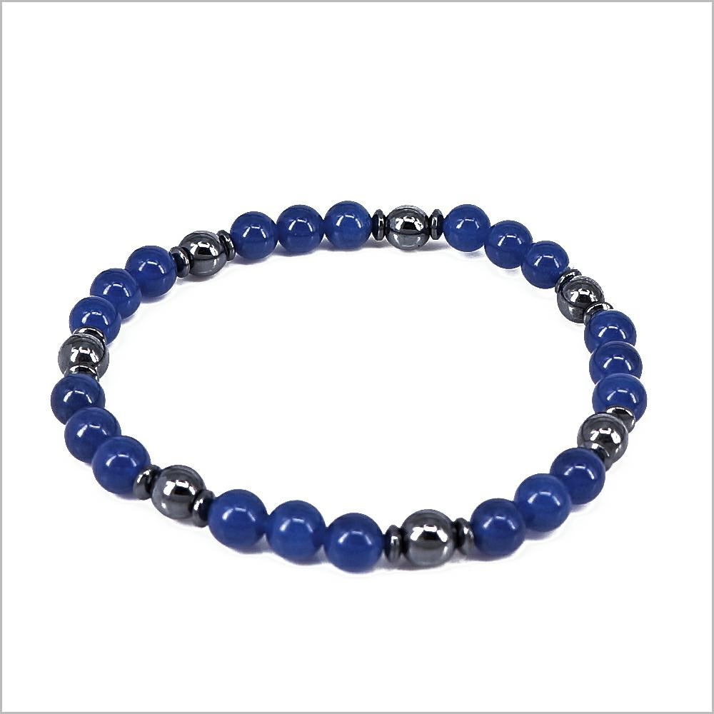 Bracciale elastico in Pietre Dure ed Ematite, 6mm