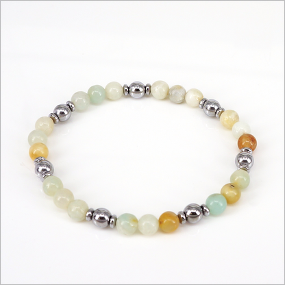 Bracciale elastico in Pietre Dure ed Ematite, 6mm