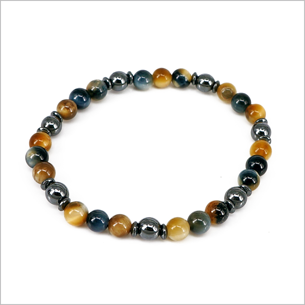 Bracciale elastico in Pietre Dure ed Ematite, 6mm