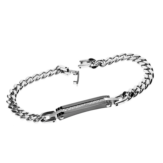 Bracciale Groumette Uomo, in Acciaio Inox