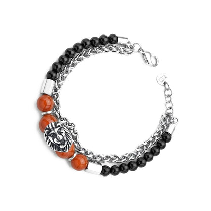 Stainless Steel Bracelet with Blue Ceramic and Anchor