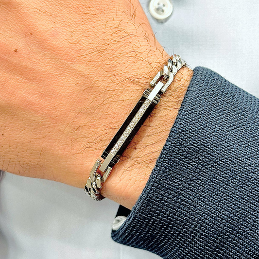 Bracciale Groumette Uomo, in Acciaio Inox