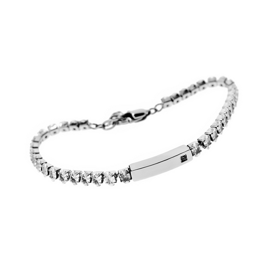 Bracciale Uomo Tennis 5mm, in Acciaio Inox