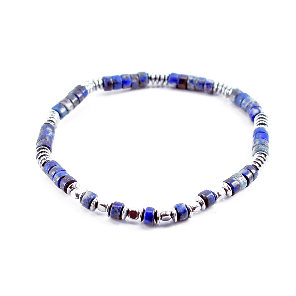 Bracciale elastico in Pietre Dure ed Ematite a Rondelle