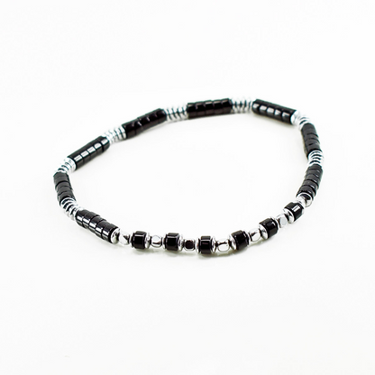 Bracciale elastico in Pietre Dure ed Ematite a Rondelle