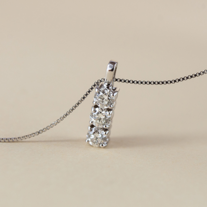 Collana Trilogy in MOISSANITE certificata, in Argento S925