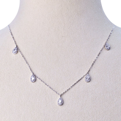 Collana con pendenti a goccia stile Kate, Argento s925